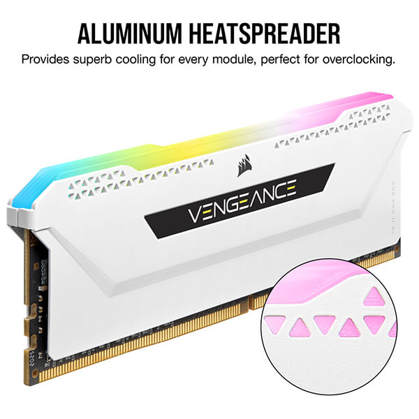 RAM CORSAIR CMH64GX4M4E3200C16W VENGEANCE RGB PRO SL WHITE 64GB (4X16GB) DDR4 3200MHZ QUAD KIT