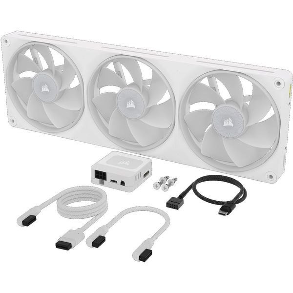 CORSAIR ICUE LINK LX360-R RGB UNIFIED FRAME PWM FANS STARTER KIT + SYSTEM HUB WHITE CO-9051068-WW