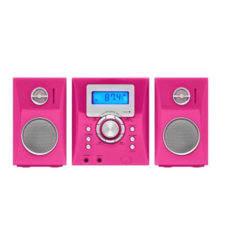 Home Audio Micro System, Pink, Einfarbig, 1 Disks, Oben, FM, PLL BigBen Interactive mcd11rsunicornstick Home Audio Micro System Pink Audio-System für Zuhause Kompaktanlage 