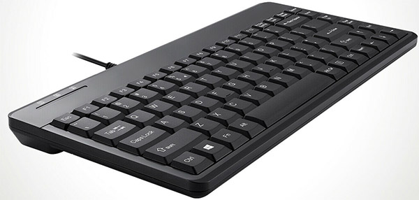 Perixx PERIBOARD-409 Mini Tastiera PS2 – Layout US English, Compatta E Silenziosa Per Ufficio E Chioschi, Cavo 1,8m