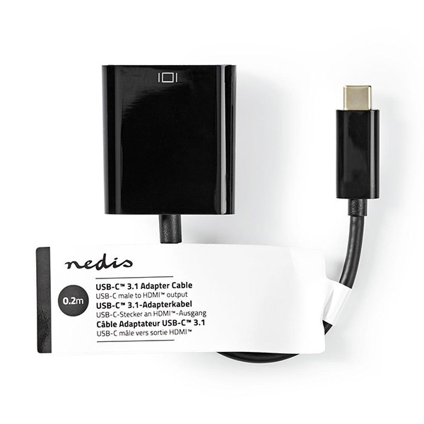Nedis Ccgt64650bk02 Usbc 3.1 Male TO Hdmi Female Converter 0.20m