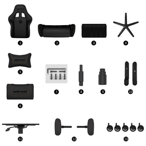 Anda Seat Gaming Chair Jungle2 Black With Footrest Gaming chairs