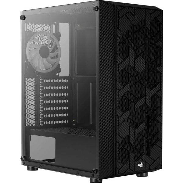 CASE AEROCOOL HIVE ARGB G-BK-V1 MIDI TOWER WINDOW BLACK