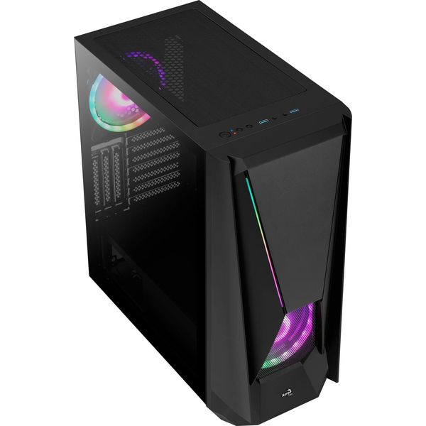 CASE AEROCOOL VISOR-G-BK-V1 MIDI TOWER TEMPERED GLASS BLACK