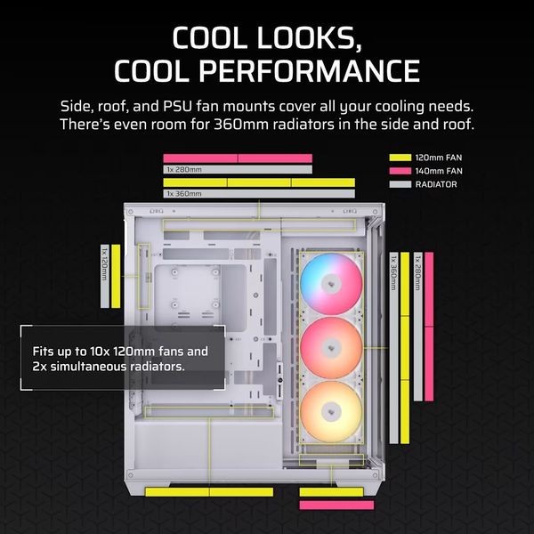 CASE CORSAIR 3500X RS-R ARGB MID-TOWER TEMPERED GLASS WHITE