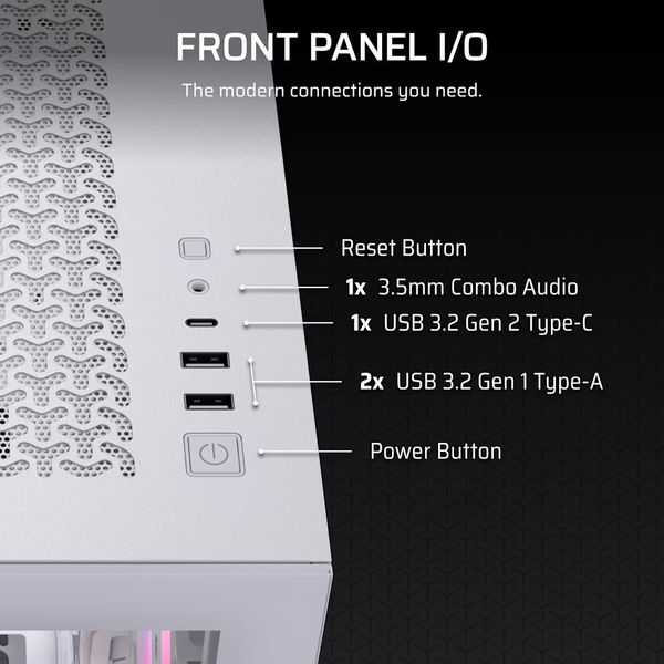 CASE CORSAIR 3500X RS-R ARGB MID-TOWER TEMPERED GLASS WHITE