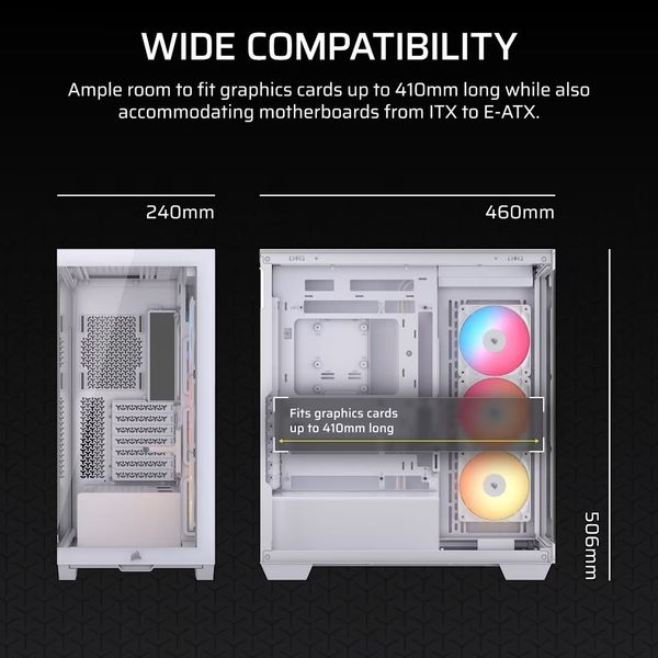 CASE CORSAIR 3500X RS-R ARGB MID-TOWER TEMPERED GLASS WHITE
