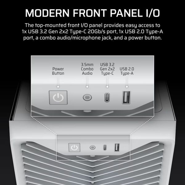 CASE CORSAIR 3200D RS ARGB MID-TOWER TEMPERED GLASS WHITE