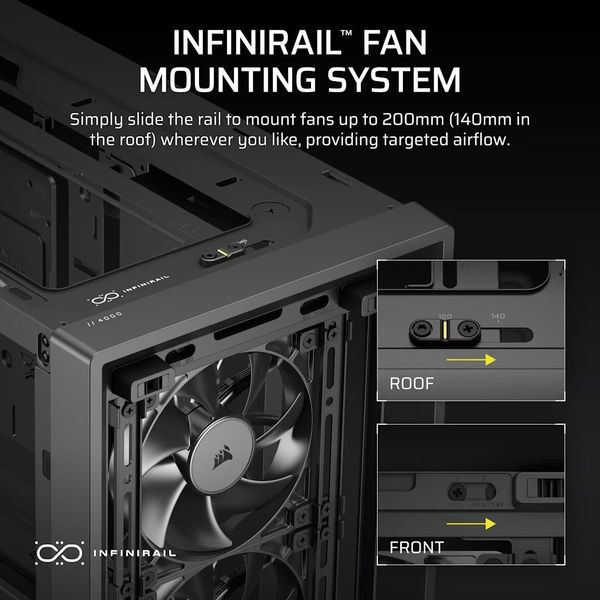 CASE CORSAIR FRAME 4000D WOOD RS MODULAR TEMPERED GLASS MID-TOWER - BLACK/WALNUT