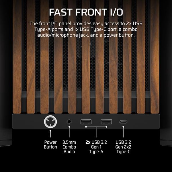 CASE CORSAIR FRAME 4000D WOOD RS MODULAR TEMPERED GLASS MID-TOWER - BLACK/WALNUT