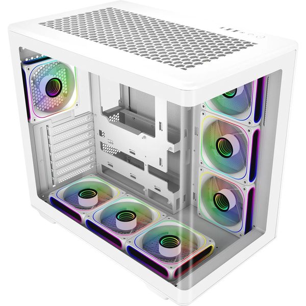 CASE COOLER MASTER ELITE 600 WHITE 7XARGB WITH 6 X 120MM ARGB REVERSE + 1 X 120MM ARGB FANS