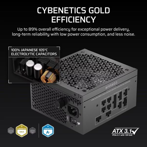 PSU CORSAIR RM850X SHIFT 850W CYBENETICS GOLD FULLY MODULAR