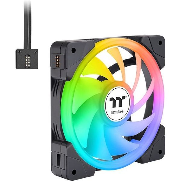THERMALTAKE SWAFAN EX12 120ΜΜ ARGB SYNC PC COOLING FAN TT PREMIUM EDITION BLACK 3-PACK