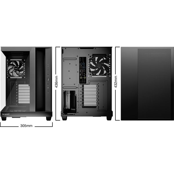 CASE BE QUIET LIGHT BASE 500 TEMPERED GLASS BLACK
