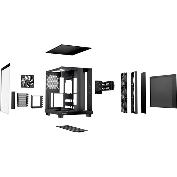 CASE BE QUIET LIGHT BASE 500 TEMPERED GLASS BLACK