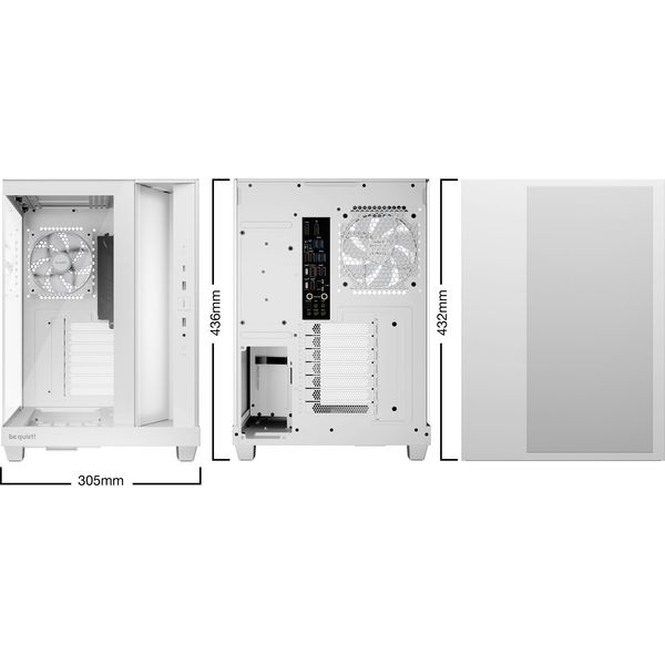 CASE BE QUIET LIGHT BASE 500 LX TEMPERED GLASS WHITE