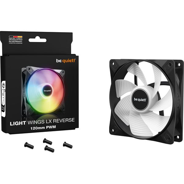 BE QUIET LIGHT WINGS LX 120MM PWM REVERSE CASE FAN BLACK