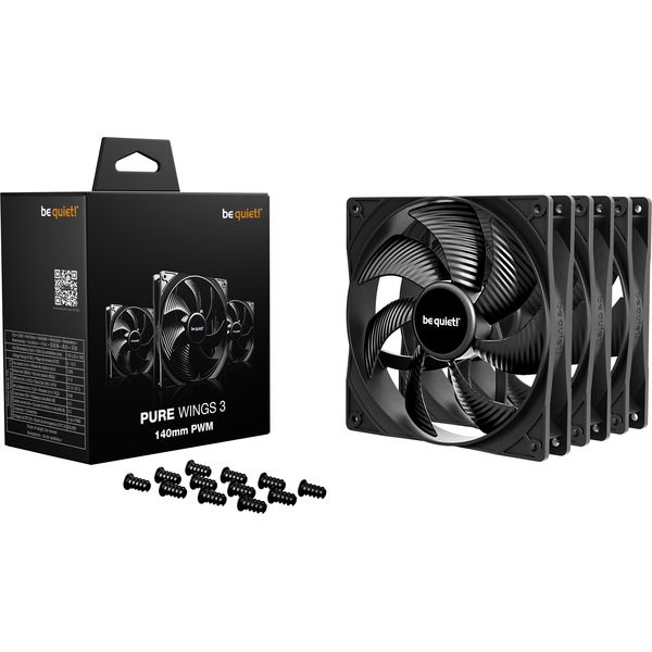 BE QUIET PURE WINGS 3 140MM PWM CASE FAN 3-PACK BLACK