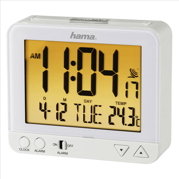 Hama 136296 Radio Controlled Alarm Clock RC 550 White Ρολογια (PER