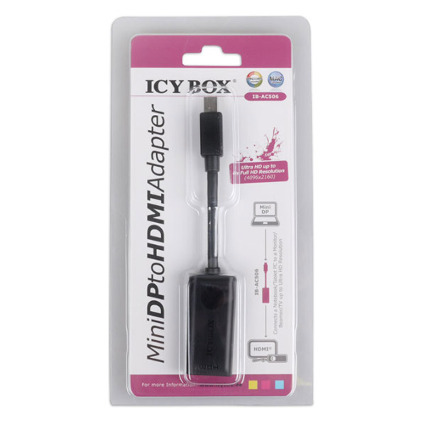 ICY BOX IB-AC506 Adattatore Da Mini DisplayPort A HDMI – Cavo Convertitore Video Nero - 4