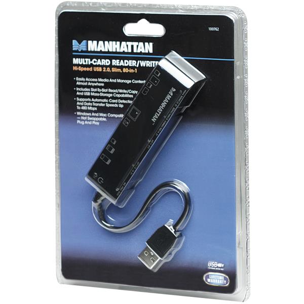 Manhattan Multicard Reader/writer 80in1 Συσκευες αναγνωσης ειδικης μνημης (PER.809173)