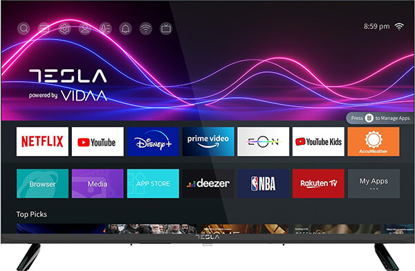 TV SMART Majestic FL32VDC V2 – 32" HD Ready, VIDAA OS, Wi-Fi, DVB-T2/S2, 3 HDMI, 2 USB, Stand Centrale