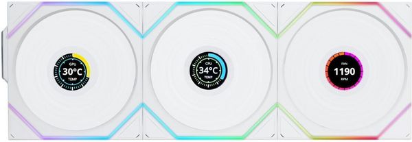 LIAN LI UNIFAN TL-LCD WIRELESS 120 WHITE (3PCS &amp; CONTROLLER) CASE FAN