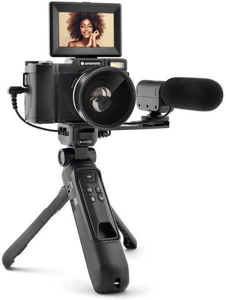 AGFA PHOTO Realishot VLG-4K Kit Vlogging | Fotocamera 24MP, 4K, Treppiede Powerbank E Microfono