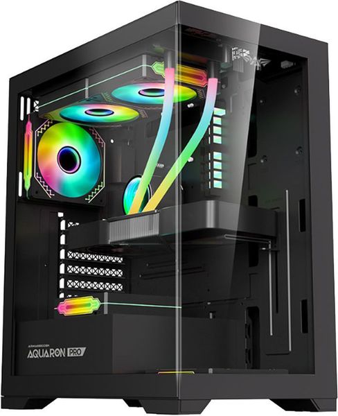 ARMAGGEDDON FULL ATX TRANSPARENT FISH TANK GAMING CASE AQUARON PRO BLACK AQUARON-PRO-B
