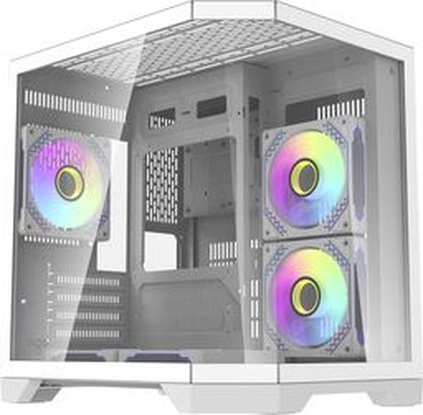 DARKFLASH COMPUTER CASE FT350 + 5 ARGB FANS (WHITE)