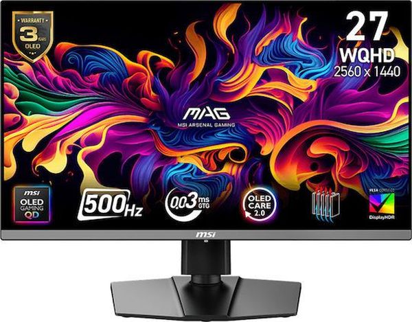 ΟΘΟΝΗ MSI GAMING MAG 272QP QD-OLED X50, FLAT QD-OLED WQHD, 27'' 0,03MS 500HZ 2560X1440 BLACK