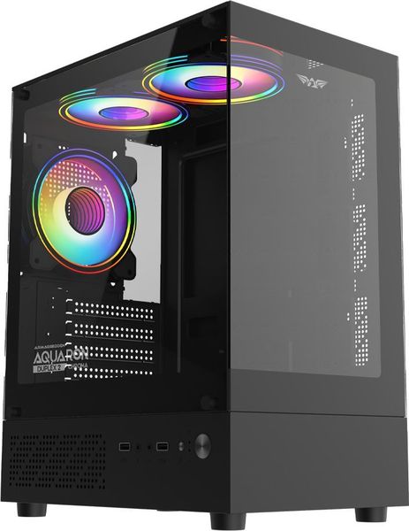 ARMAGGEDDON MICRO-ATX GAMING CASE WITH 3X CHROMA AQUARON DUPLEX 2 CHROMA BLACK AQUARON-D2CHR-B