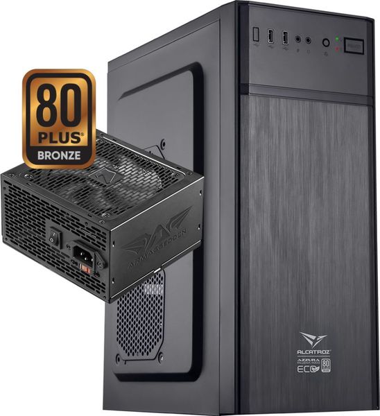 ALCATROZ PC CASE WITH PSU AZZURA MILLENIA ECO M300 BLACK AME-M300-B