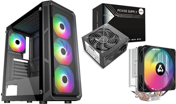 SUPERCASE HE19A MESH + FORCE 500W PPFC REV.2 (FO28XD) + FORCE CPU COOLER S40 150W BUNDLE