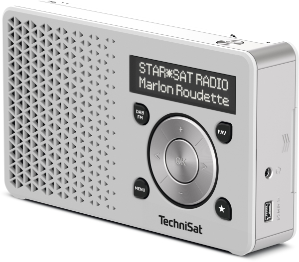 Radio Portable TechniSat DIGITRADIO 1 - DAB+/FM, Batterie Lithium, Argent/blanc