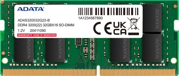RAM ADATA PREMIER 32GB SO-DIMM DDR4 3200MHZ CL22 AD4S320032G22-SGN