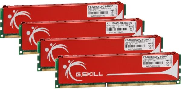 8 Go RAM DDR3 G.SKILL - 4x2 Go, 1600 MHz, Refroidissement Rouge, Occasion En Très Bon état