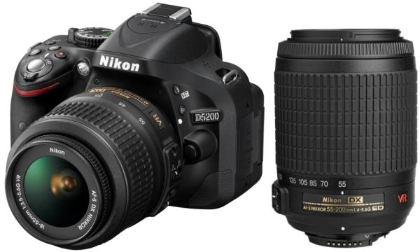 Nikon D5200 KIT Black + Af-s DX 18-55 VR II + 55-200 VR - Ψηφιακες ...