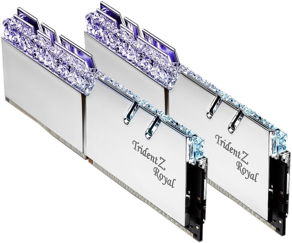 RAM G skill F4 3200c16d 16gtrs 16gb 2x8gb Ddr4 3200mhz Trident Z Royal Silver RGB Dual KIT 
