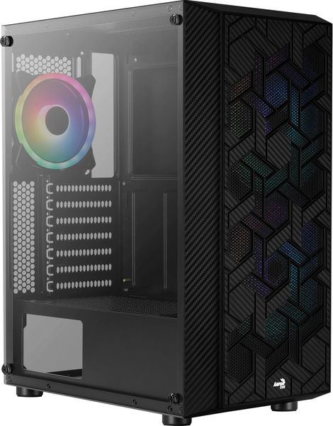 CASE AEROCOOL HIVE ARGB G-BK-V1 MIDI TOWER WINDOW BLACK