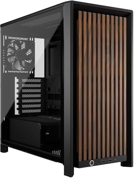CASE CORSAIR FRAME 4000D WOOD RS MODULAR TEMPERED GLASS MID-TOWER - BLACK/WALNUT