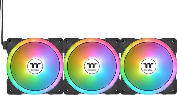 THERMALTAKE SWAFAN EX12 120ΜΜ ARGB SYNC PC COOLING FAN TT PREMIUM EDITION BLACK 3-PACK