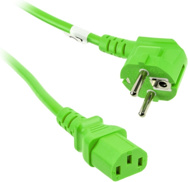 Kolink Power Cable Schuko TO IEC Connector C13 1.8m Green Καλωδιο