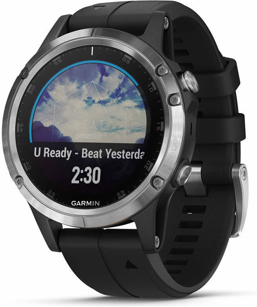 fenix 5 plus silver with black band