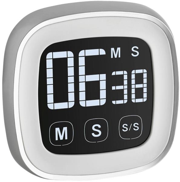 Timer Digitale TFA 38.2021 - Cronometro Con Display Ampio, Magnete E Clip, Bianco