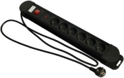 maclean mce12 6 socket power strip with switch 15m black photo