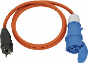 Brennenstuhl Camping Adapterkabel/CEE-Adapter Mit 400V/16A Stecker und 230V/ 16A Kupplung (1,5m Kabel in Orange, H07RN-F 3G2,5, Für Außenbereich IP44, Made in Germany