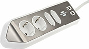 brennenstuhl 1153590420 estilo corner 4 way extension lead silver white photo