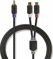 nedis cabw24010at02 subwoofer cable rca male 2x rca female 02 m photo