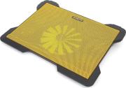 omega om42186 laptop cooler pad cyclone 5 fans 2 usb port yellow photo